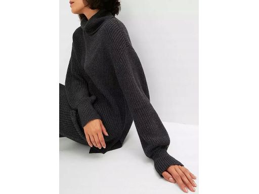 B.P.C sweter z golfem ciemny szary ^32/34