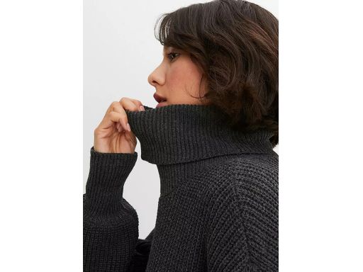B.P.C sweter z golfem ciemny szary ^32/34