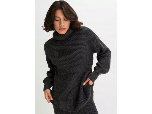 B.P.C sweter z golfem ciemny szary ^32/34