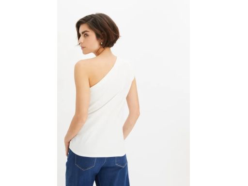 B.P.C śmietanowy top asymetryczny 40/42.