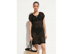 B.P.C plażowa tunika ażurowa czarna r.52/54