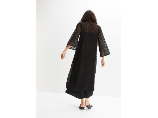 B.P.C narzutka czarna długa koronkowa boho 40/42.