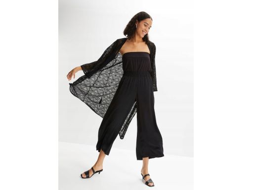 B.P.C narzutka czarna długa koronkowa boho 40/42.