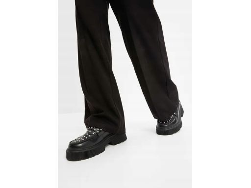 B.P.C czarne spodnie z szeroką nogawką w kant 34.