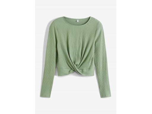 B.P.C bluzka miętowa prążek z marszczeniem 48/50.
