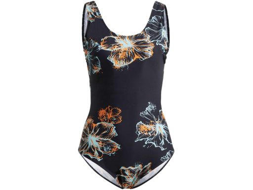 B.P.C kostium kąpielowy shape czarny z kolorowymi kwiatami ^52