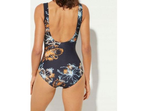 B.P.C kostium kąpielowy shape czarny z kolorowymi kwiatami ^52