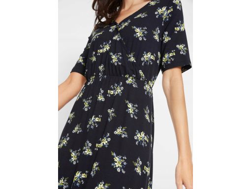 B.P.C czarna sukienka w kwiatuszki długa r.40/42