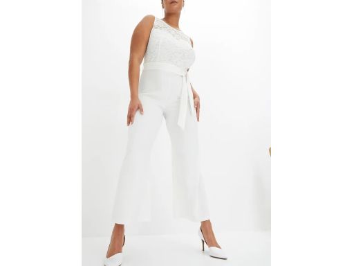 B.P.C kombinezon śmietankowy z koronką 44.