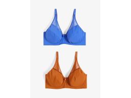 B.P.C 2-pak biustonoszy miękkich na fiszbinie niebieski i brąz 90C.