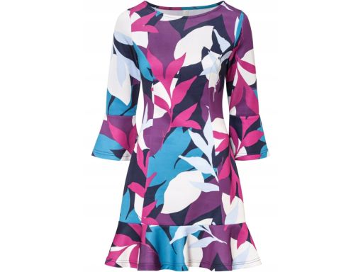 B.P.C sukienka we wzory falbany 44/46.