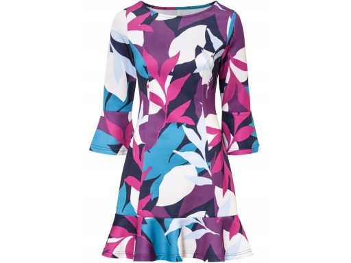 B.P.C sukienka we wzory falbany 44/46.