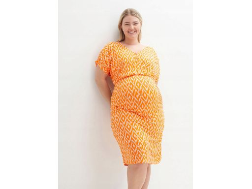 B.P.C sukienka ciążowa z marszczeniem we wzorki 40/42.