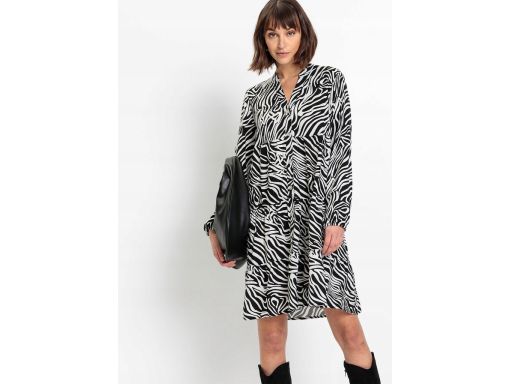 B.P.C koszulowa sukienka biało-czarna ^38