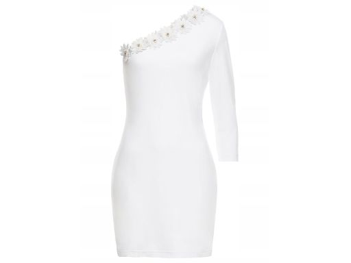 B.P.C sukienka na jedno ramię ozdobne kwiaty 36/38