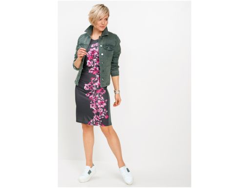 AD 7491 szara sukienka w kwiaty 40/42.