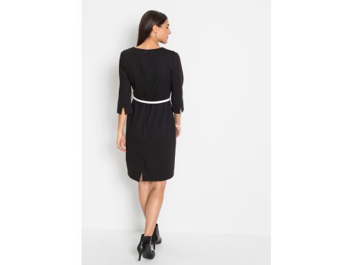 B.P.C sukienka z dżerseju czarna w groszki 36.