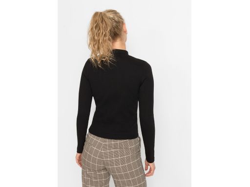 B.P.C bluzka czarna prążek z marszczeniem 36/38.