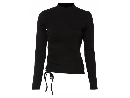 B.P.C bluzka czarna prążek z marszczeniem 36/38.