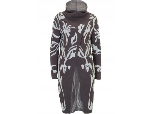 B.P.C asymetryczny kardigan-płaszcz we wzory r.44/46