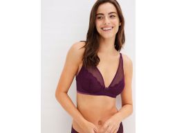 B.P.C biustonosz bralett bez fiszbin jagodowy 95B.