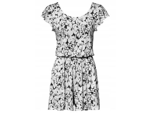 B.P.C Krótki kombinezon we wzory biało-czarny ^44/46