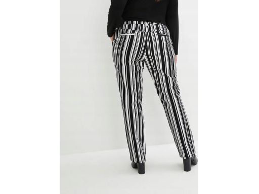 B.P.C spodnie ze stretchem biało-czarne w paski 48.