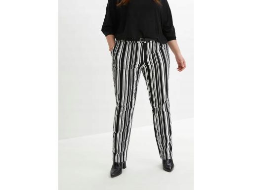 B.P.C spodnie ze stretchem biało-czarne w paski 48.