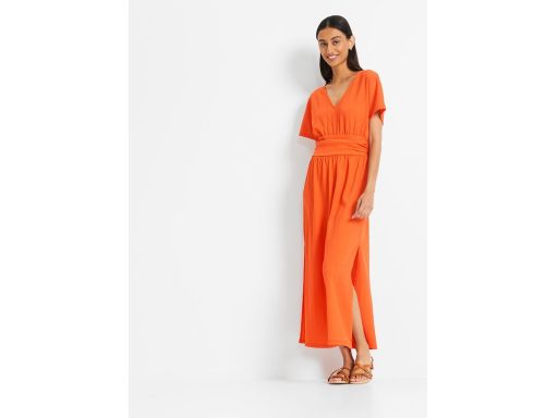 B.P.C sukienka długa pomarańczowa z łańcuszkiem 32/34.
