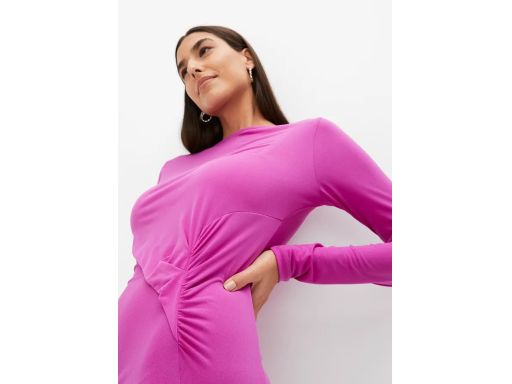 B.P.C purpurowa sukienka z marszczeniem 44/46.