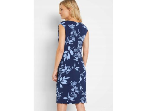B.P.C prosta sukienka granatowa w niebieskie kwiaty ^44/46