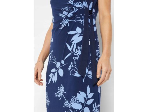 B.P.C prosta sukienka granatowa w niebieskie kwiaty ^44/46
