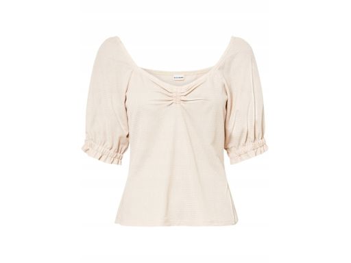 B.P.C bluzka z krepy jasny beż z marszczeniem w dekolcie r.44/46