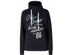 B.P.C bluza czarna z nadrukiem i brokatem 36/38.