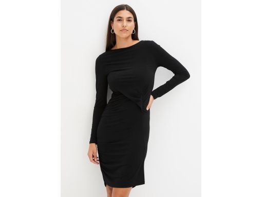 B.P.C czarna sukienka z marszczeniem ^48/50