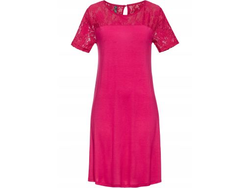 B.P.C Sukienka różowa z koronkową wstawką *40/42