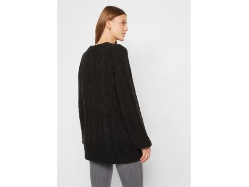 B.P.C czarny sweter damski z warkoczami r.40/42