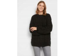 B.P.C czarny sweter damski z warkoczami r.40/42