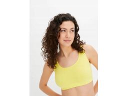 B.P.C miękki biustonosz bez usztywnień Feel Comfort z koronką żółty r.