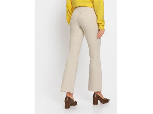 B.P.C Wygodne spodnie twillowe dzwony jasny beż^54