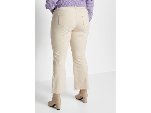 B.P.C Wygodne spodnie twillowe dzwony jasny beż^54