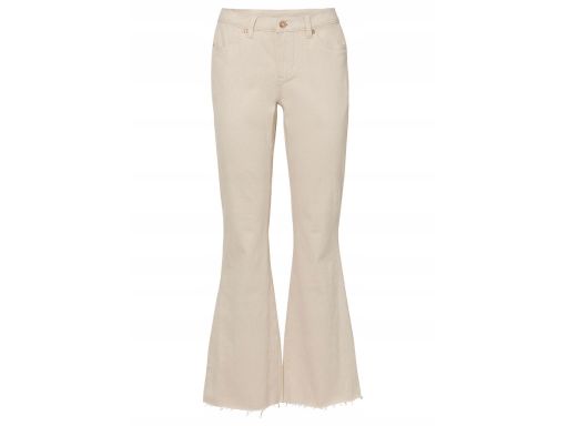 B.P.C Wygodne spodnie twillowe dzwony jasny beż^54