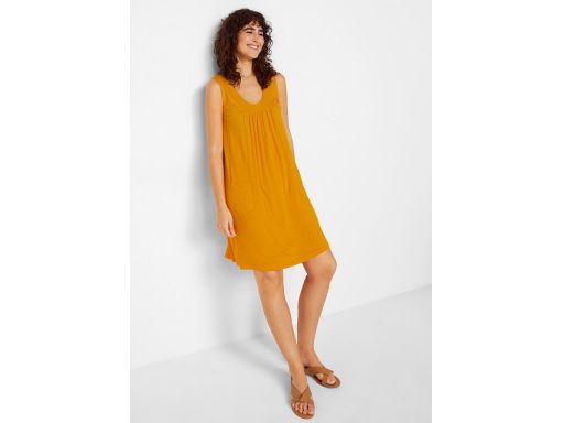 B.P.C sukienka z dżerseju z kieszeniami musztardowa ^44/46