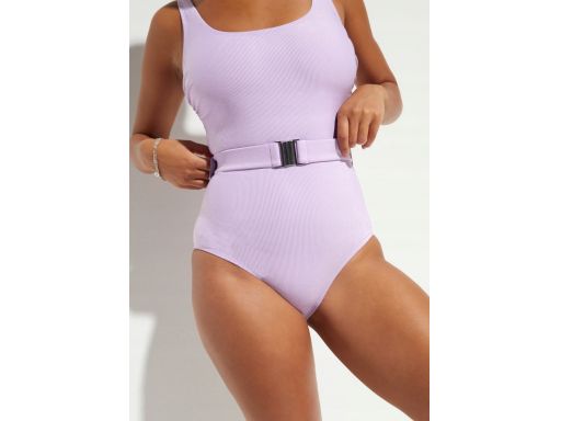 B.P.C kostium kąpielowy liliowy prążkowany z paskiem ^48