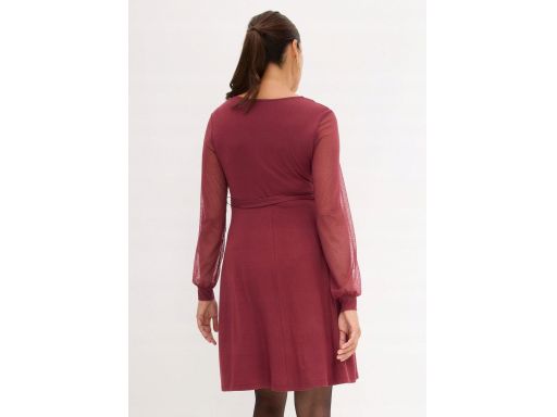 B.P.C sukienka ciążowa i do karmienia bordowa z siateczką 48/50.
