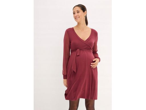 B.P.C sukienka ciążowa i do karmienia bordowa z siateczką 48/50.