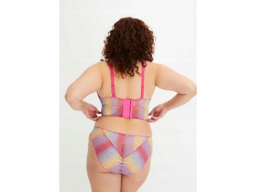 B.P.C biustonosz bralett przedłużony-top z fiszbinami kolorowy 90D.