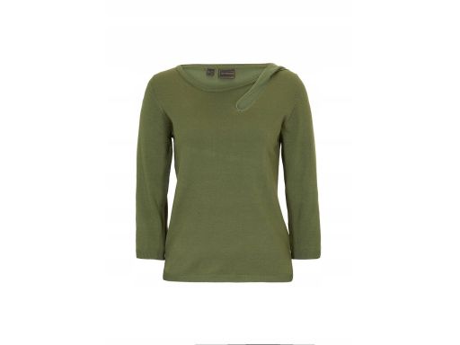 B.P.C sweter khaki z wycięciem 56/58.