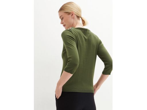 B.P.C sweter khaki z wycięciem 56/58.