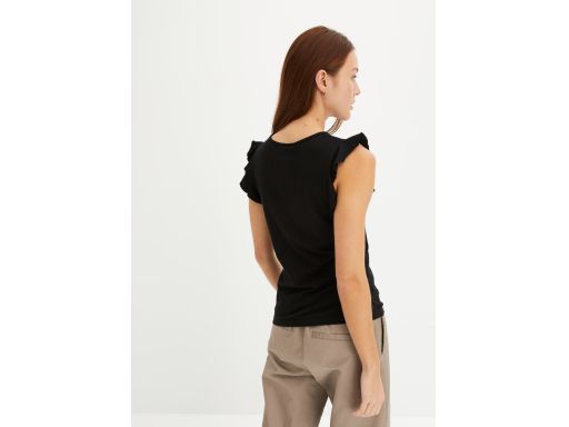 B.P.C bluzka t-shirt z motylkowymi rękawami czarna ^44/46